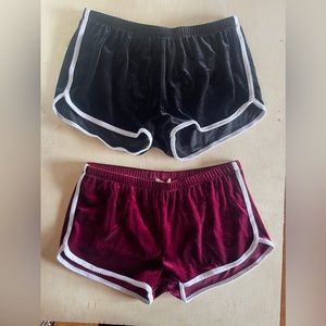 Velvet athletic shorts